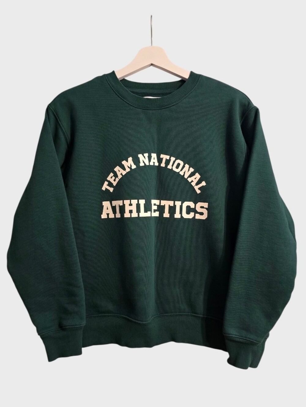 Aritzia Tna Fleece Sweatshirt XSmall Forest Green Crewneck Cozy/Comfy Athletics
